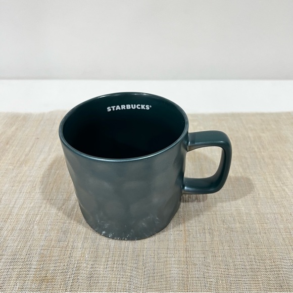 Starbucks Teal Green Iridescent Dimpled 14 Oz Ceramic Mug Year 2021 - Picture 3 of 5